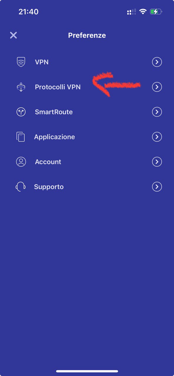 Step 1: Preferenze VPN